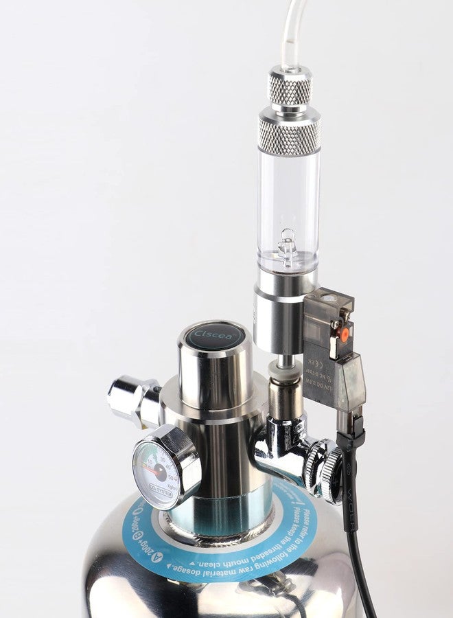 Clscea CO2 Bubble Counter with Solenoid Valve and Check Valve for CO2 Generator Regulator Planted Aquarium Quick-Plug Connection - Image 2